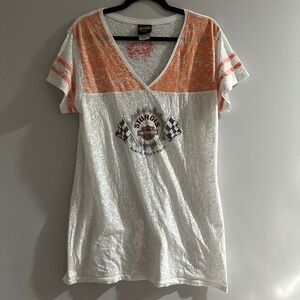 Harley‎ Davidson Sturgis Black Hills Rally 2013 Women's 2XL White Orange T-Shirt